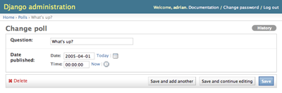 Editing form for poll object